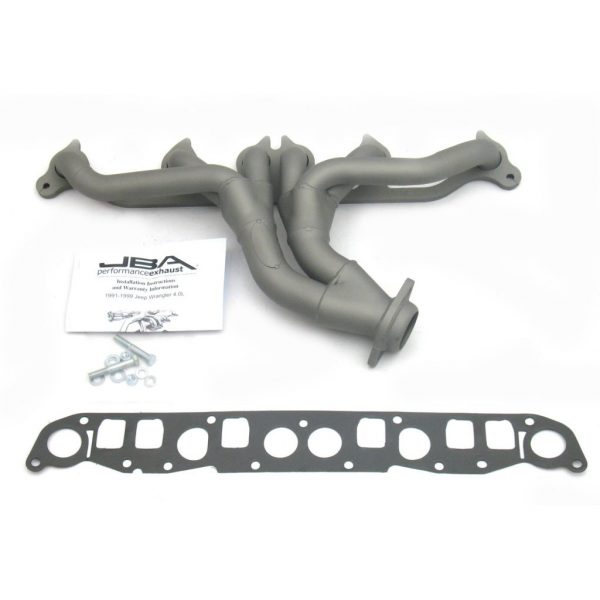 JBA Performance Exhaust 1526SJT 1 1/2" Header Shorty Stainless Steel 91-99 Jeep Wrangler/Cherokee 4.0L Titanium Ceramic