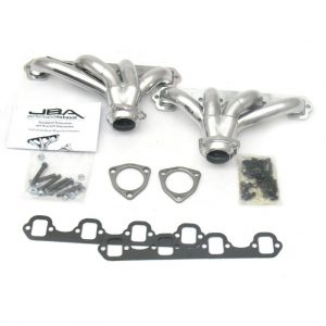 JBA Performance Exhaust 1615SJS 1 1/2" Header Shorty Stainless Steel Small Block Ford Block Hugger 289/302/351 Silver Ceramic