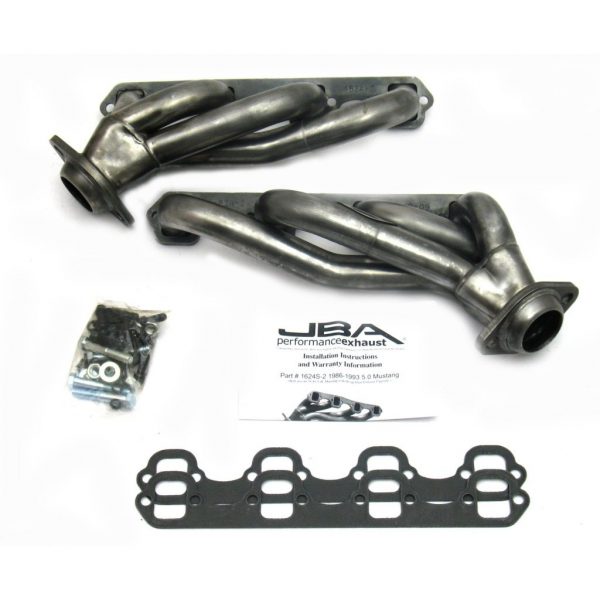 JBA Performance Exhaust 1624S-2 1 5/8" Header Shorty Stainless Steel 86-93 Mustang 5.0L